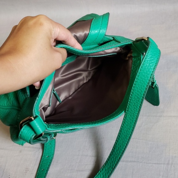 Cole Haan Sling Purse Green Leather Medium - Picture 5 of 7